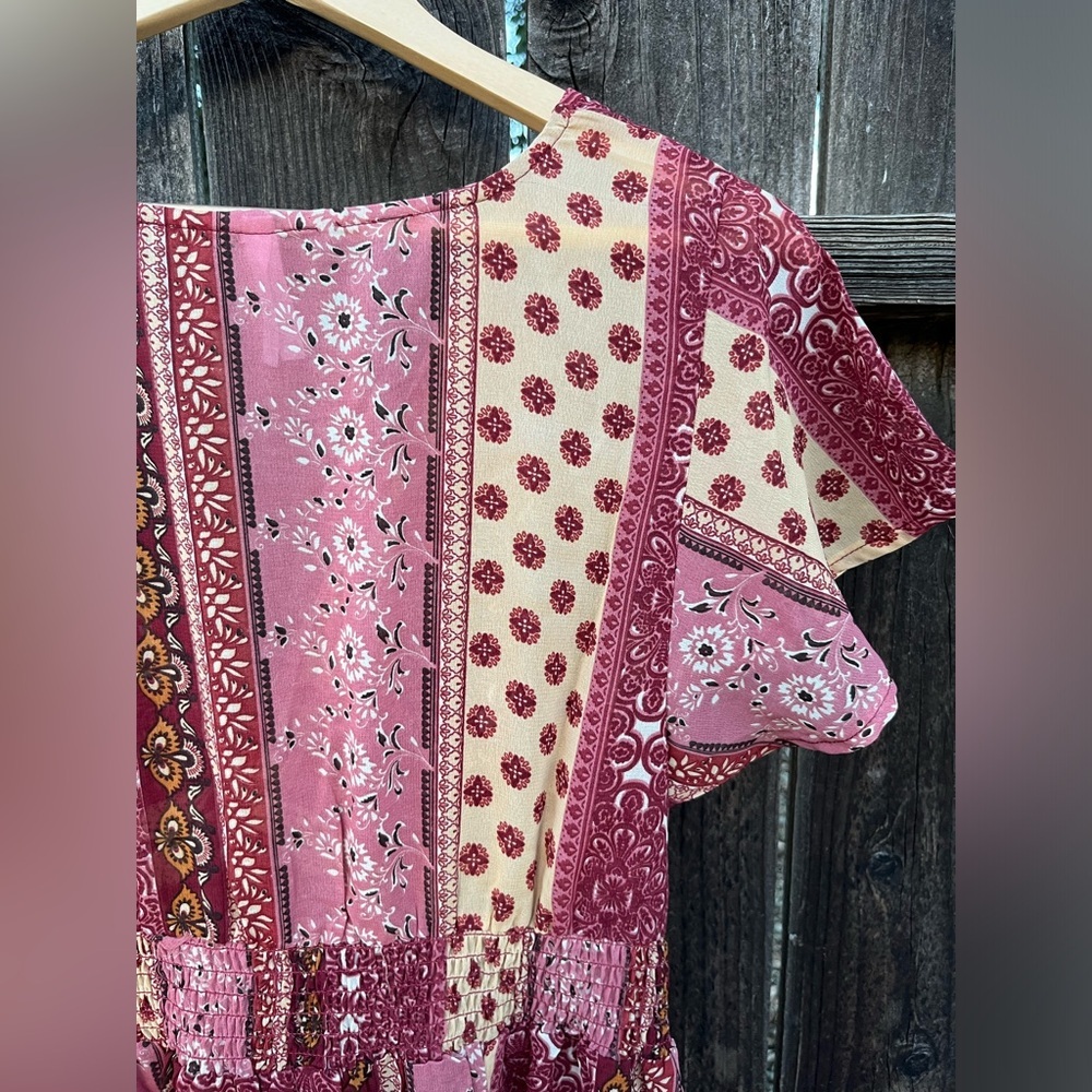 Live 4 Truth Rose Short Sleeve Button-Down Duster - Picture 3 of 4